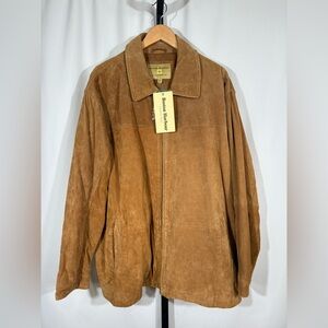 NWT Boston Harbour Outdoorwear Men’s Whiskey Brown Leather Jacket Coat XXL